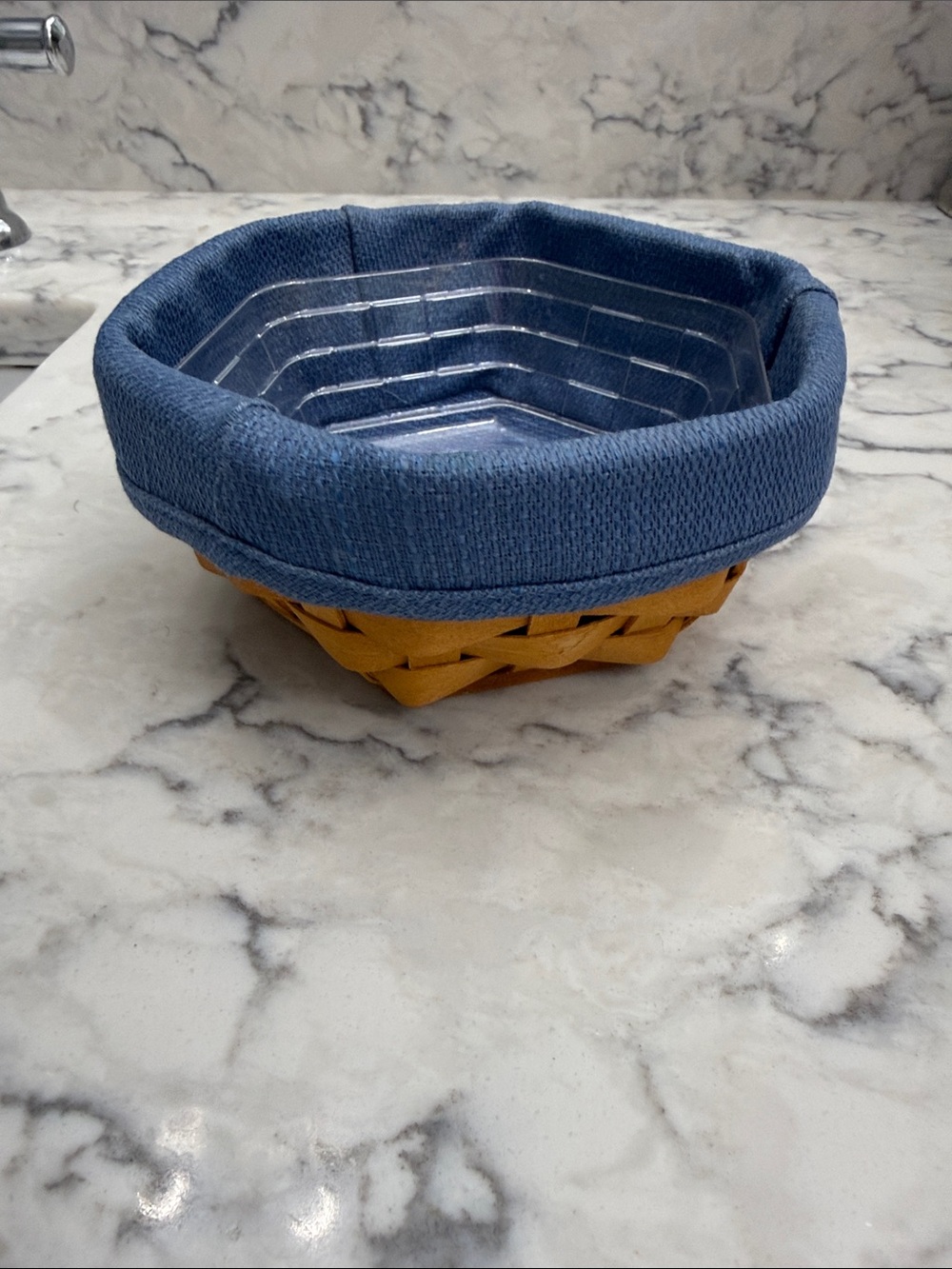 Longaberger Blue Lined Woven Basket